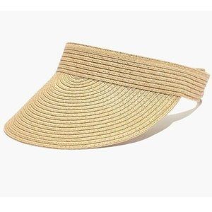 Madewell Packable Straw Sun Viser Hat Cap Womens Beachwear Travel